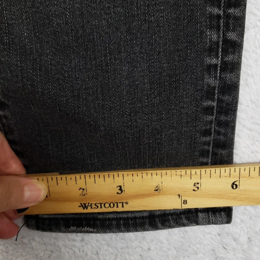 American Eagle Airflex+ Mens Skinny Distressed Jeans Washed Black 31x30 Patched